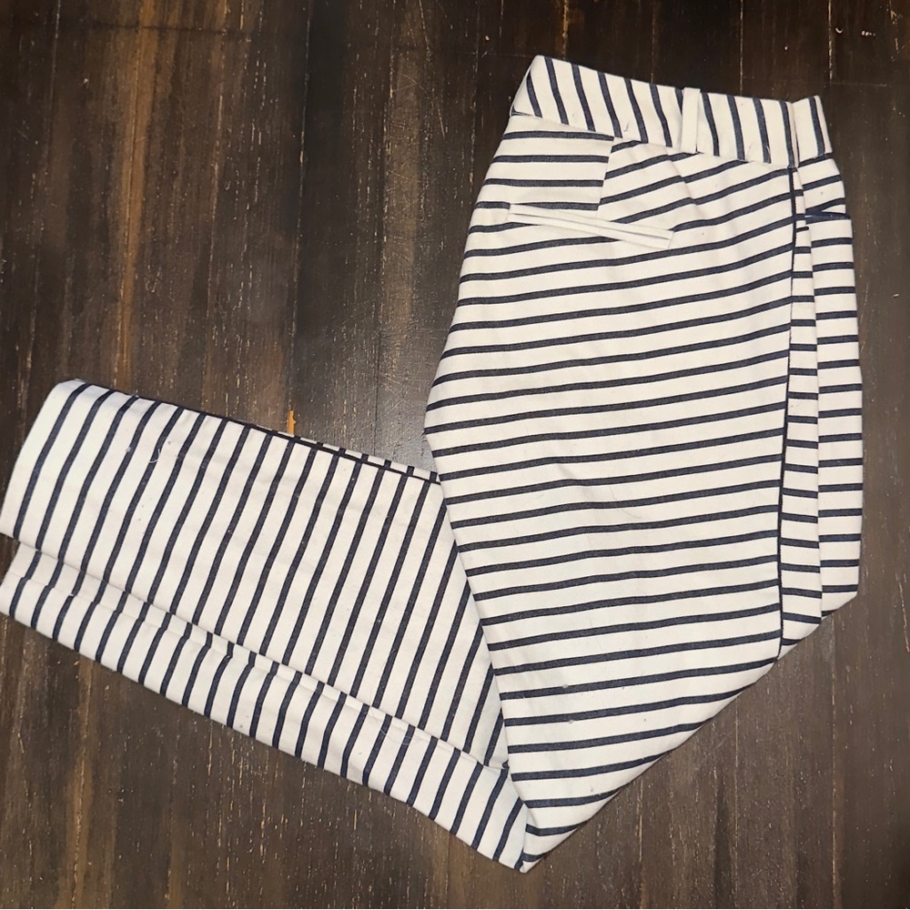 The Limited Blue and Off White Striped Pants